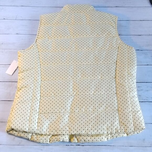 Women's Polka-dot Printed Puffer Vest Jacket Coat - Picture 5 of 8